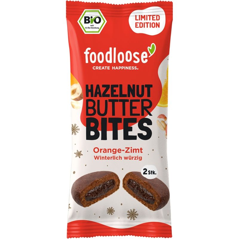 foodloose foodloose Bio-Hazelnut Butter Bites Orange-Zimt 2x20g - Produktbild