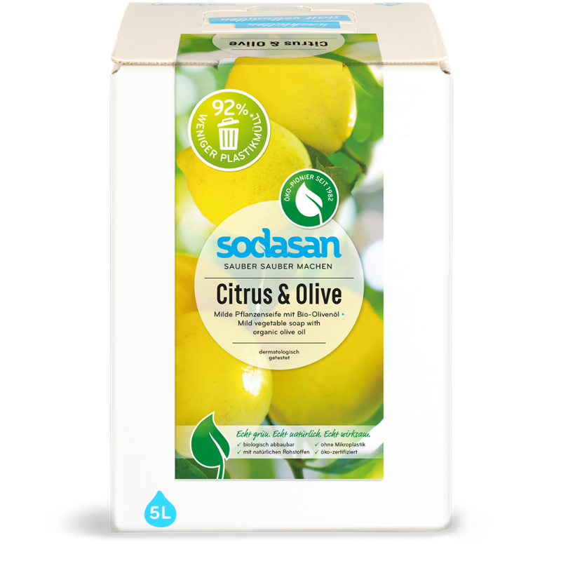 sodasan Liquid Soap Citrus & Olive 5l BiB - Produktbild