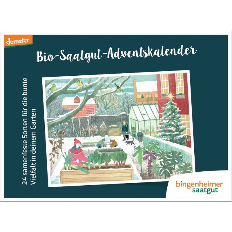 Bingenheimer Saatgut Bio-Saatgut-Adventskalender Motiv Ernte im Schnee - Produktbild