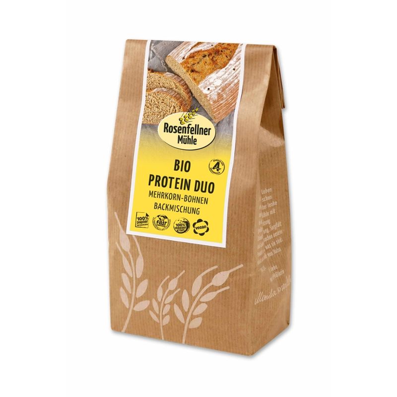 Rosenfellner Mühle & Naturkost Bio Protein Duo Mehrkorn - Bohnen Backmischung 500g - Produktbild