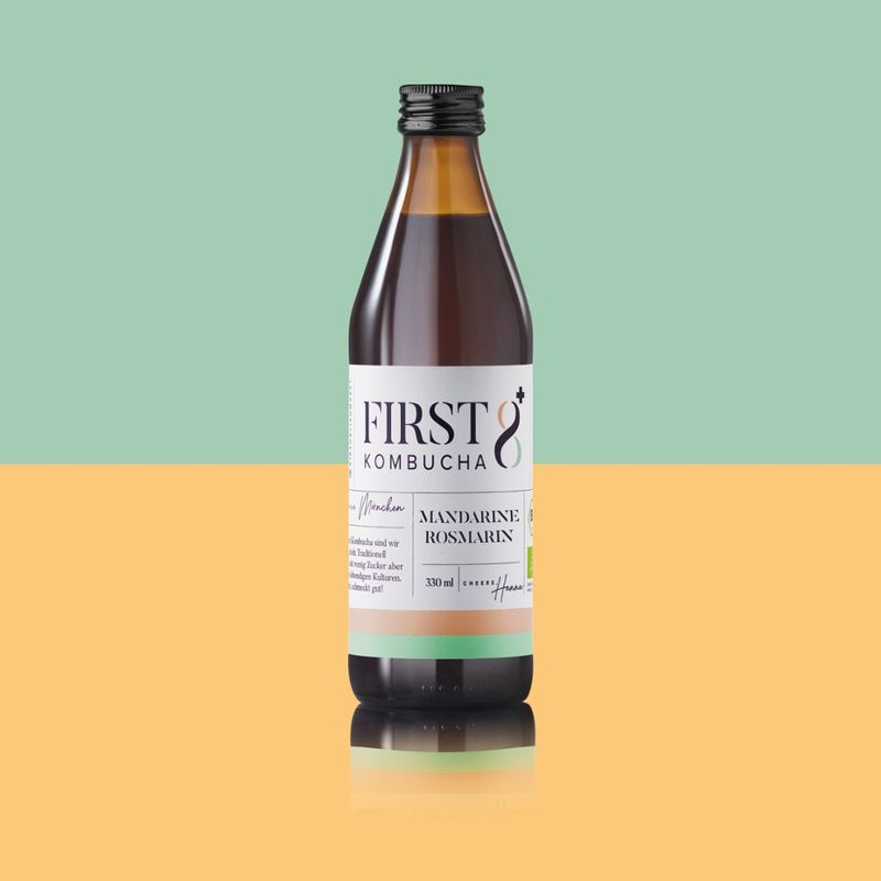 FIRST8 Kombucha Manufaktur FIRST8 Kombucha Manufaktur München - Bio Kombucha - MANDARINE-ROSMARIN - Produktbild