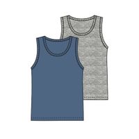 Jungen-Unterhemd, 2er-Pack, D048 blue/grey melange - Produktbild
