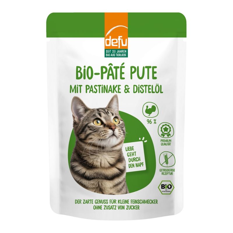 defu - Das Tierfutter vom Bio-Bauern Katze Bio-Pâté Pute mit Pastinake & Distelöl - Produktbild