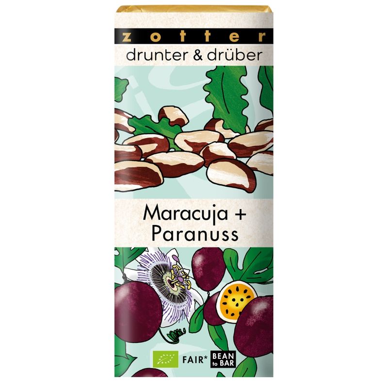 Zotter Schokolade drunter & drüber Maracuja + Paranuss - Produktbild
