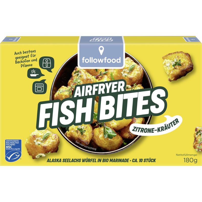 followfood MSC Alaska Seelachs, in Würfeln, mariniert mit Zitrone und Kräuter, tiefgefroren - Produktbild