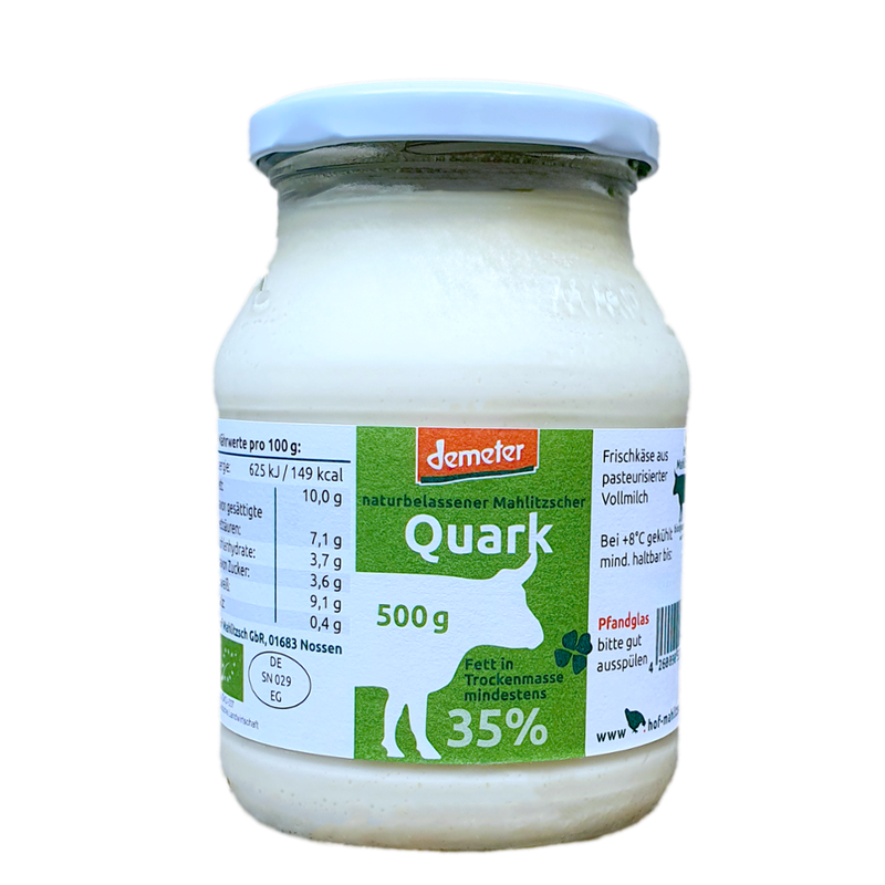 Hof Mahlitzsch Demeter Quark 500 g (Glas) - Produktbild