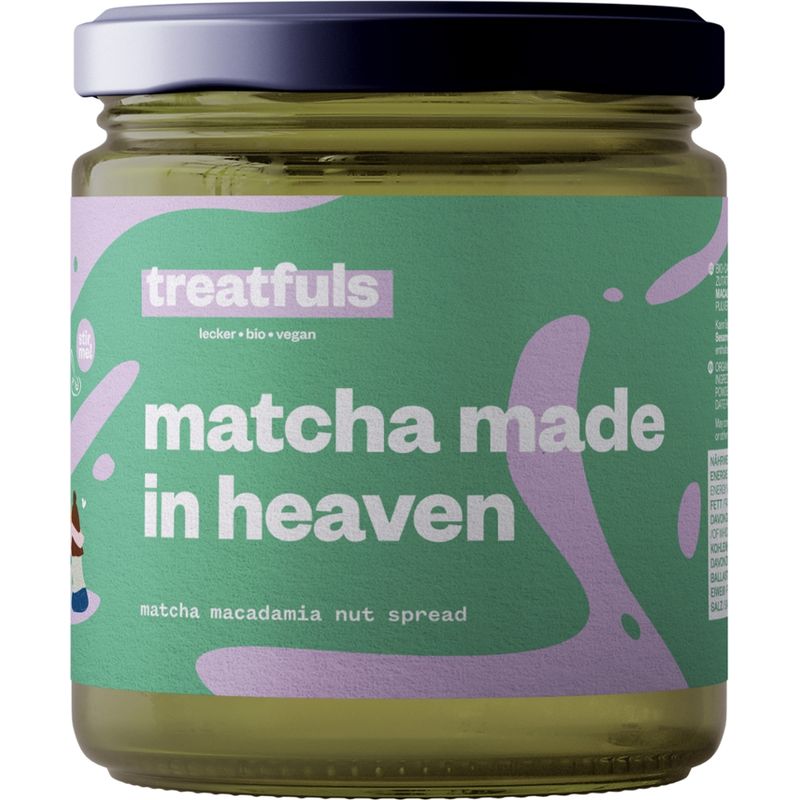 treatfuls Bio Cashewmus-Macadamiamus mit Matcha und Datteln "matcha made in heaven" - Produktbild