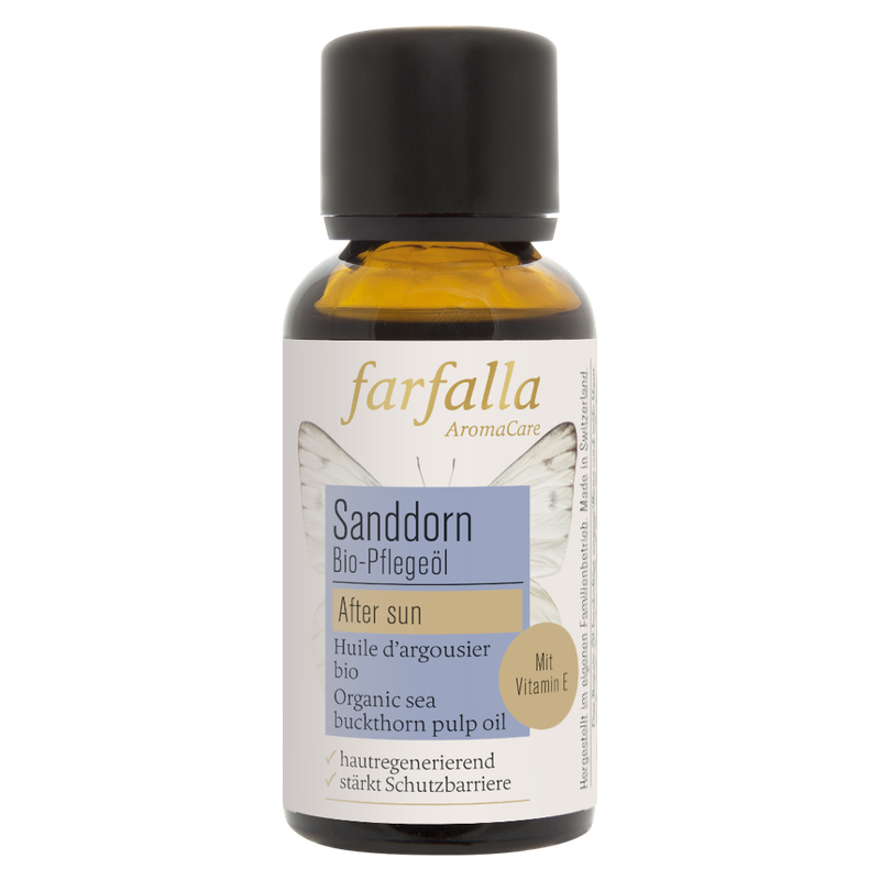 farfalla Sanddornfruchtfleisch, Bio-Pflegeöl, 30ml, after sun - Produktbild