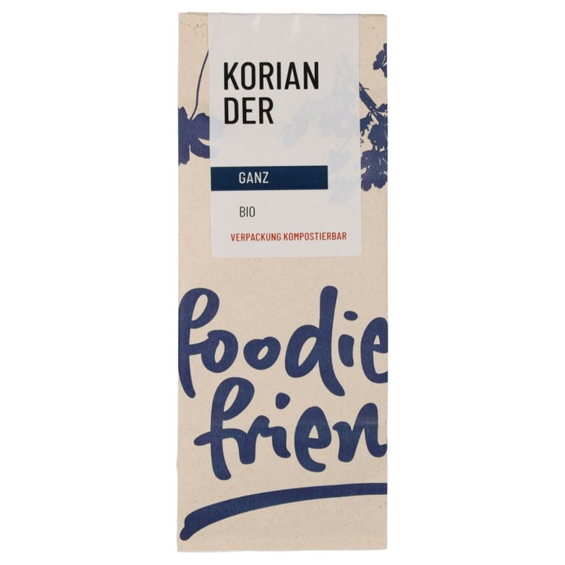 foodie & friends BIO Koriander ganz in einer kompostierbaren Tüte - Produktbild