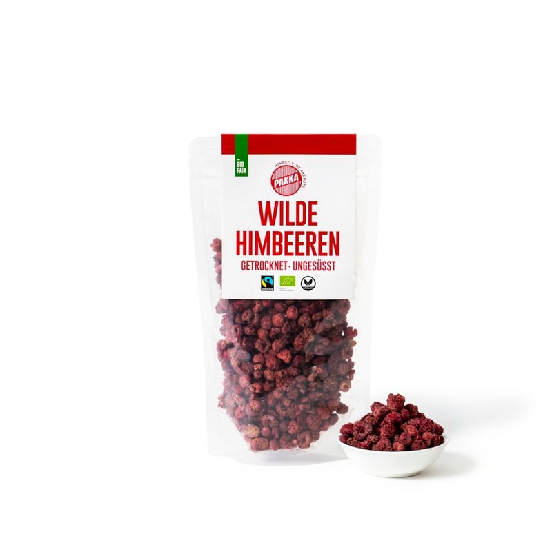 Pakka Himbeeren ganz getrocknet, Bio, Fairtrade, 125g - Produktbild