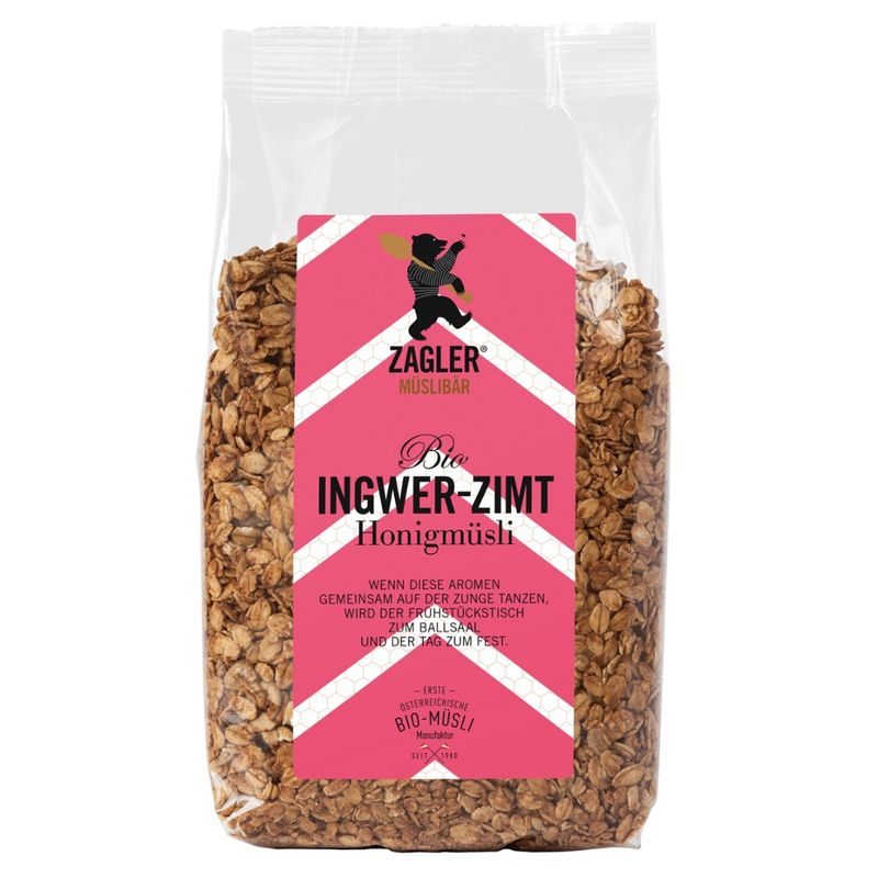 ZAGLER MÜSLIBÄR ZAGLER Bio-Ingwer-Zimt-Honigmüsli 500g, knusprig gebaken - Produktbild