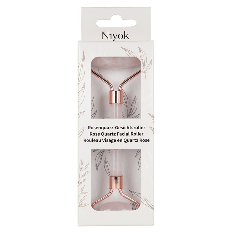 Niyok Gua Sha Rosenquarz-Gesichtsroller - Produktbild