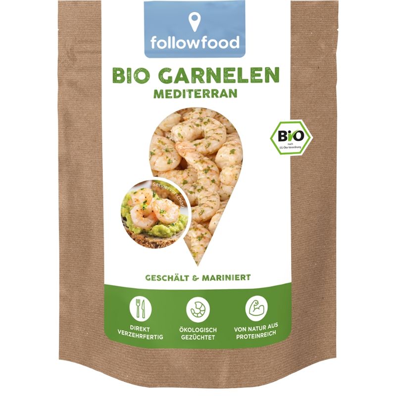 followfood Bio Garnelen gekocht, mariniert, gekühlt. - Produktbild