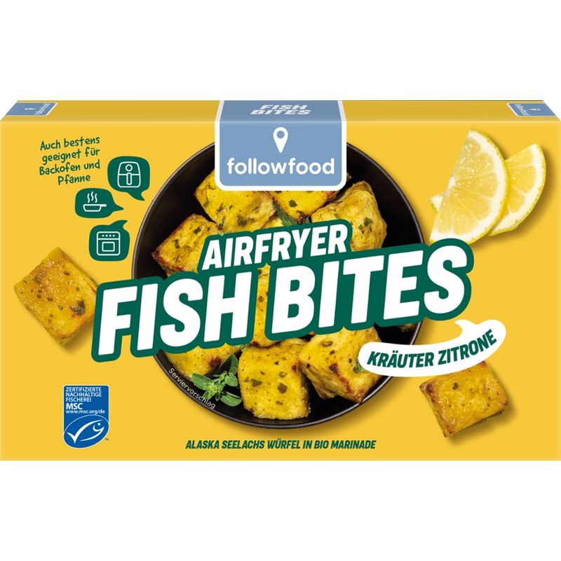 followfood MSC Alaska Seelachs, in Würfeln, mariniert mit Zitrone und Kräuter, tiefgefroren - Produktbild