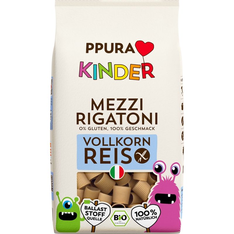 PPURA BIO Kinder Mezzi Rigatoni Vollkornreis (glutenfrei) - Produktbild